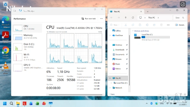 Lenovo ThinkPad X380 Yoga 13.3 inch | Intel i5 8350U 4x3.60 Ghz|8GB RAM|512GB SSD|Windows 11|laptop, снимка 9 - Лаптопи за работа - 53666754
