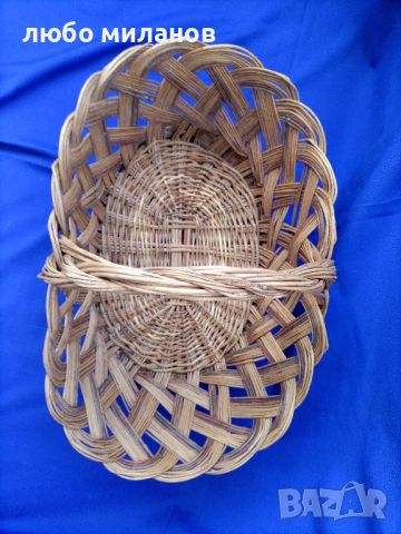 Плетена кошница, елипса, от едно време, снимка 2 - Антикварни и старинни предмети - 45463660