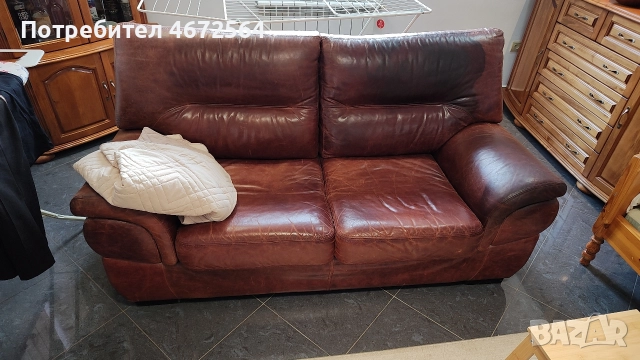 Кожени дивани тройка и двойка , снимка 4 - Дивани и мека мебел - 52974987
