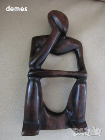 Мислител-стилизирана фигура от абанос, снимка 4 - Колекции - 51065332