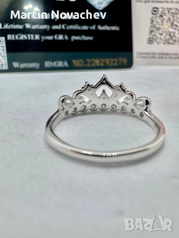 Сребърен пръстен с мойсанит (Диамант) 1.3 карата, снимка 8 - Пръстени - 52252861