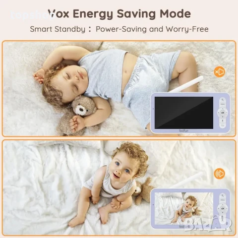 НОВ WiFi Бебефон висок клас BOIFUN 5 инча, Син, за момче, снимка 3 - Бебефони - 50555760