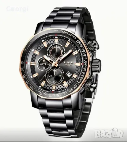 Луксозен, Спортен Мъжки Хронограф LIGE Elegant* Дизайн с награда ”Старо злато”!, снимка 2 - Мъжки - 49621980