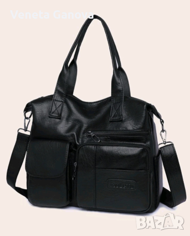Голяма дамска чанта за ръка или рамо от високо качество екокожа, снимка 2 - Чанти - 45069565