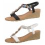 Дамски сандали на клин, 2цвята , снимка 1 - Сандали - 45270883