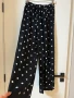 Уникален нов  елегантен ежедневен панталон вискоза черен на бели точки , снимка 2