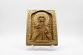 Позлатена релефна икона на Света Петка от масивен дъб - 9 карата, снимка 1 - Икони - 46006499