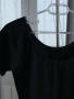 Черна къса блуза с къс ръкав и обло деколте, снимка 2