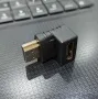 HDMI 2.0 ъглов адаптер 90°, преходник съединител (мъжко/женско), снимка 4