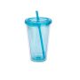 Чаша за свежи напитки, прозрачна, синя, 500мл, снимка 1 - Чаши - 45730616