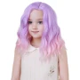 Детска къса чуплива перука лилаво розово омбре на път, снимка 2