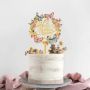 Акрилен топер за торта за рожден Happy birthday пеперуди цветя , снимка 1 - Други - 46007928