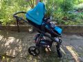 Синя бебешка количка + чанта и покривало, снимка 1 - Детски колички - 45761651