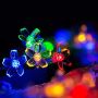 Многоцветни коледни LED лампички с цветя с щепсел  - Многоцветни, дължина - 5м ,28бр лампички.С мног, снимка 1