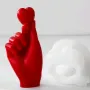 3d Ръка държаща сърце с пръсти силиконов молд форма фондан шоколад гипс декор свещ, снимка 5
