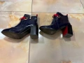 Подарявам - дамски тъмно сини лачени боти Елиза Eliza номер - 36 стелка - 23см. ток - 7см., снимка 3