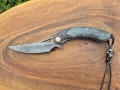 Уникален сгъваем ръчно изработен нож,Дамаска стомана VG10 с кания, снимка 9