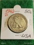 Сребърна монета 50 цента 1942г. Америка рядка за КОЛЕКЦИЯ 54382, снимка 1