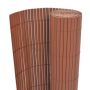 vidaXL Двустранна градинска ограда, PVC, 90x500 см, кафява（SKU:43630