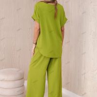 Дамски комплект с колие блуза + панталон, 4цвята , снимка 4 - Комплекти - 45553977