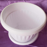 Пластмасова саксия с чинийка за цветя - 0,80 лв./бр., снимка 2 - Саксии и кашпи - 44989532