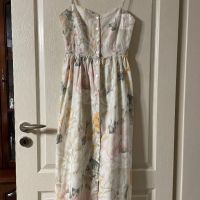 Нова елегантна ежедневна ленена рокля 100% лен пастелни цветови миди midi дължина , снимка 1 - Рокли - 45319280