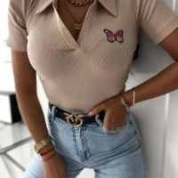 дамски блузи с яка и  бродирано лого , снимка 5 - Блузи с дълъг ръкав и пуловери - 45112494