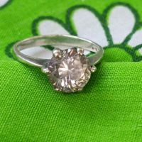 красив сребърен пръстен с камък , снимка 1 - Пръстени - 45469204