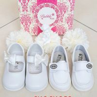 №18-24, Бели балеринки за бебе момиче с елегантна панделка BUBBLE KIDS, снимка 2 - Бебешки обувки - 45447609