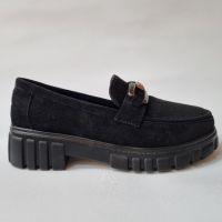 Дамски мокасини от велур в черно , снимка 6 - Дамски ежедневни обувки - 45355505