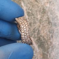 Сребърен пръстен Халка с циркони, снимка 3 - Пръстени - 45729455