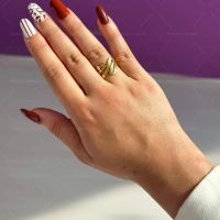 Хубав дамски златист пръстен тип змия от медицинска стомана, снимка 8 - Пръстени - 45709943