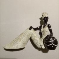 НАХОДКА Статуя на африканска племенна жена за декорация Черна дама Художествена женска скулптура , снимка 9 - Декорация за дома - 45161057