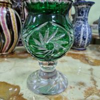 Превъзходна много красива антикварна колекционерска кристална ваза чаша Bohemia , снимка 1 - Вази - 45234887