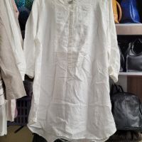 Бяла ленена туника/ риза- 48/50 размер, снимка 1 - Ризи - 45430588