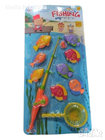 Детска въдичка с 8 рибки и кепче с магнити, снимка 1