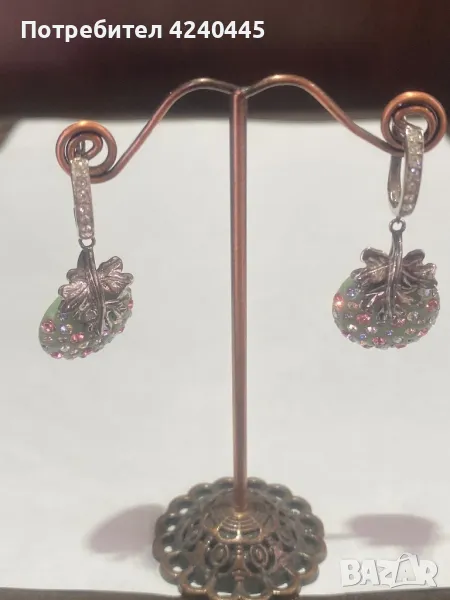 Висящи сребърни обеци, снимка 1