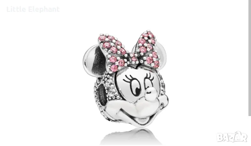 Сребърен елемент Пандора"Disney sparkling Minnie portrait/нов, снимка 1