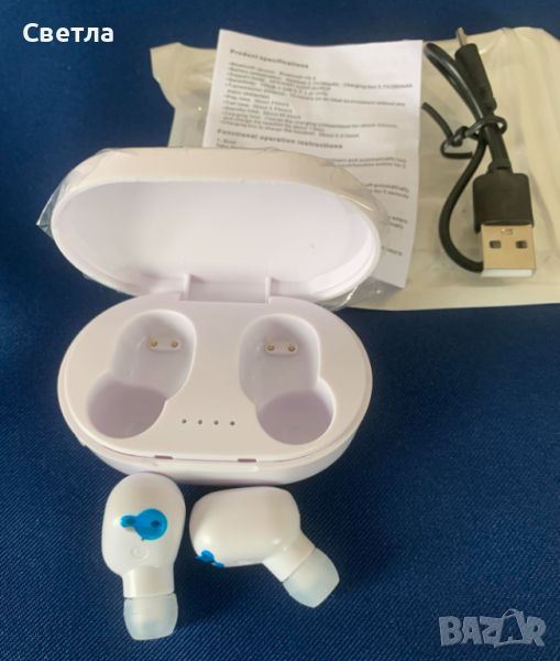 Bluetooth слушалка In-ear 5.0TWS Нови, Водоустойчиви спортни. Стерео бутони с микрофон Безжични, снимка 1