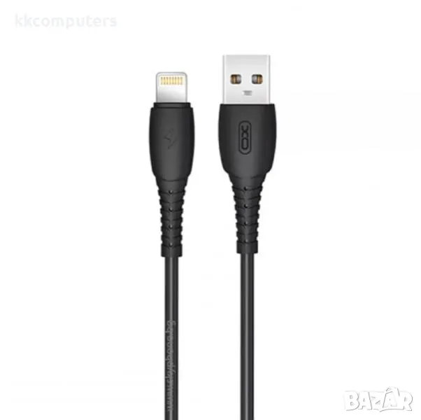 XO Lightning (iPhone) USB Кабел (1m.) 2.4A NB-P163 / Черен / Баркод : 2403886, снимка 1