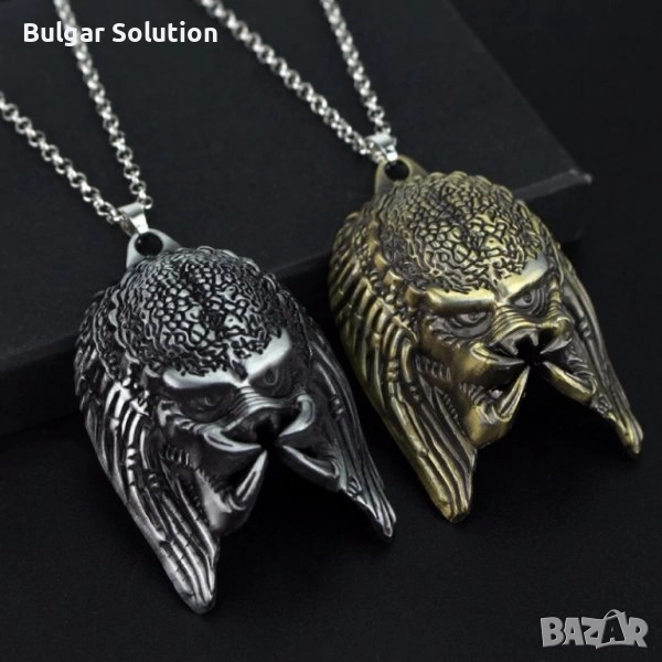 Хищника-The Predator-Колие-Медальон-Маска-Масивен-Едър, снимка 1