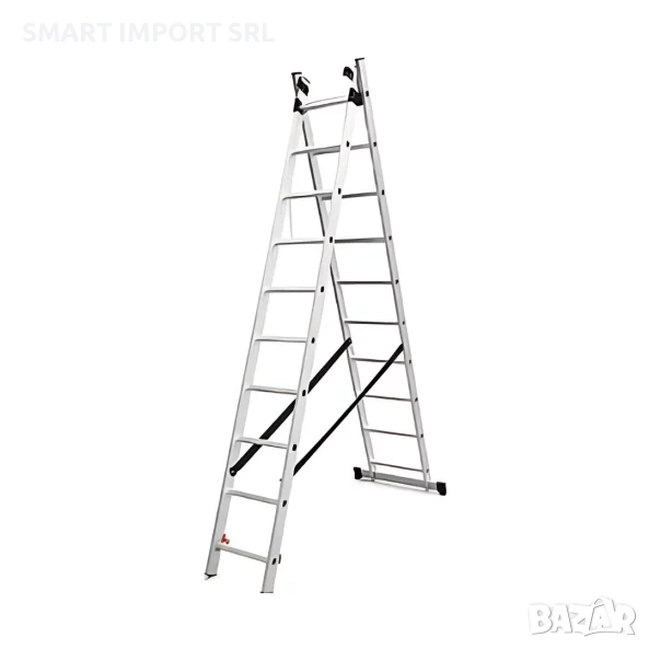 Разтегателна алуминиева стълба KME213, 2x13 стъпала, снимка 1