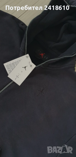 Jordan Full Zip x Travis Scott Oversize Cotton Hoodie Mens Size L НОВО! ОРИГИНАЛ! Мъжки Суитчер!, снимка 1