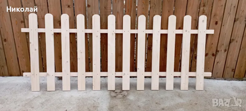 Дървена ограда пано 80 х 2 метра за двор градина заведение детска площадка декоративна оградка, снимка 1