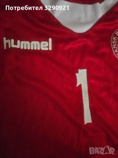  Denmark Hummel #1 Kasper Schmeichel Футболна тениска, снимка 1