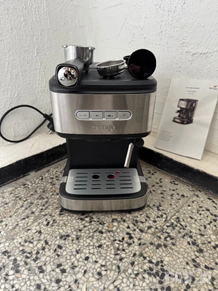 Еспресо Кафемашина Senya SYBF-CM008, Капучино Машина с Мляко Пенообразувач, 15 bar!, снимка 1