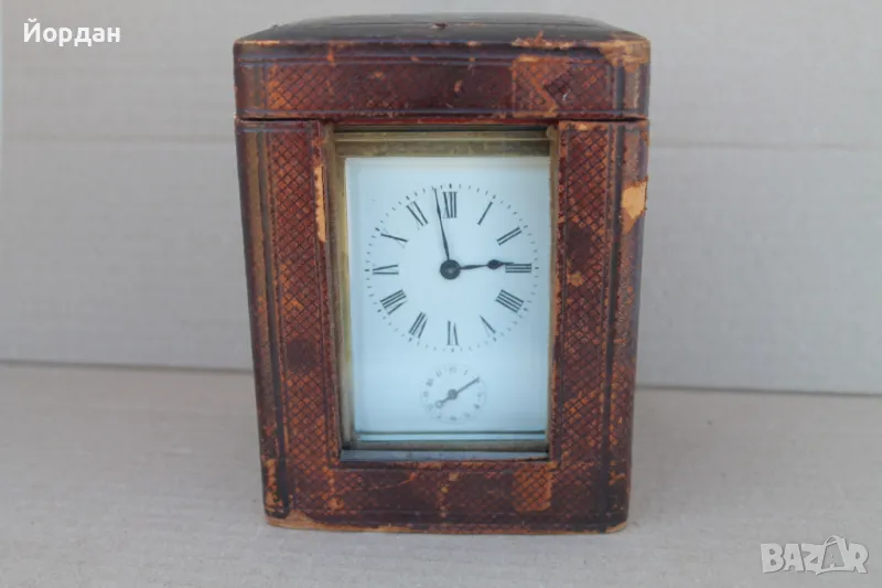 Стар каретен бронзов пътнически часовник , снимка 1