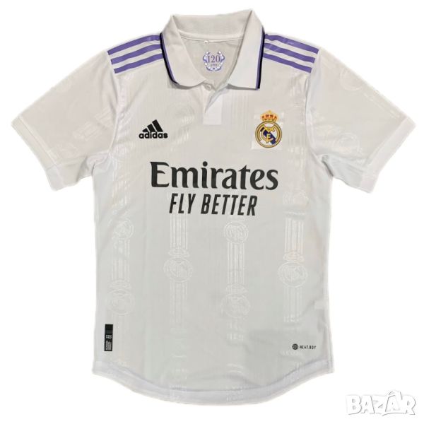 Мъжка тениска с яка Adidas x Real Madrid 120 años | S - M размер, снимка 1