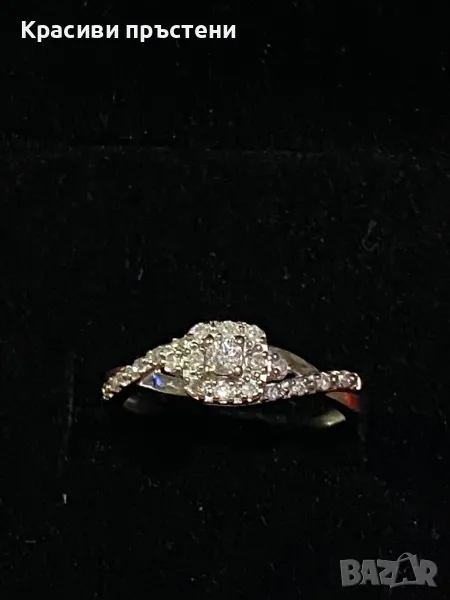 Луксозен златен пръстен с 19 диаманта 0,17ct, снимка 1