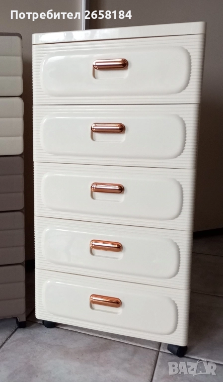 Шкаф с 5 чекмеджета, цвят крем, нов., снимка 1